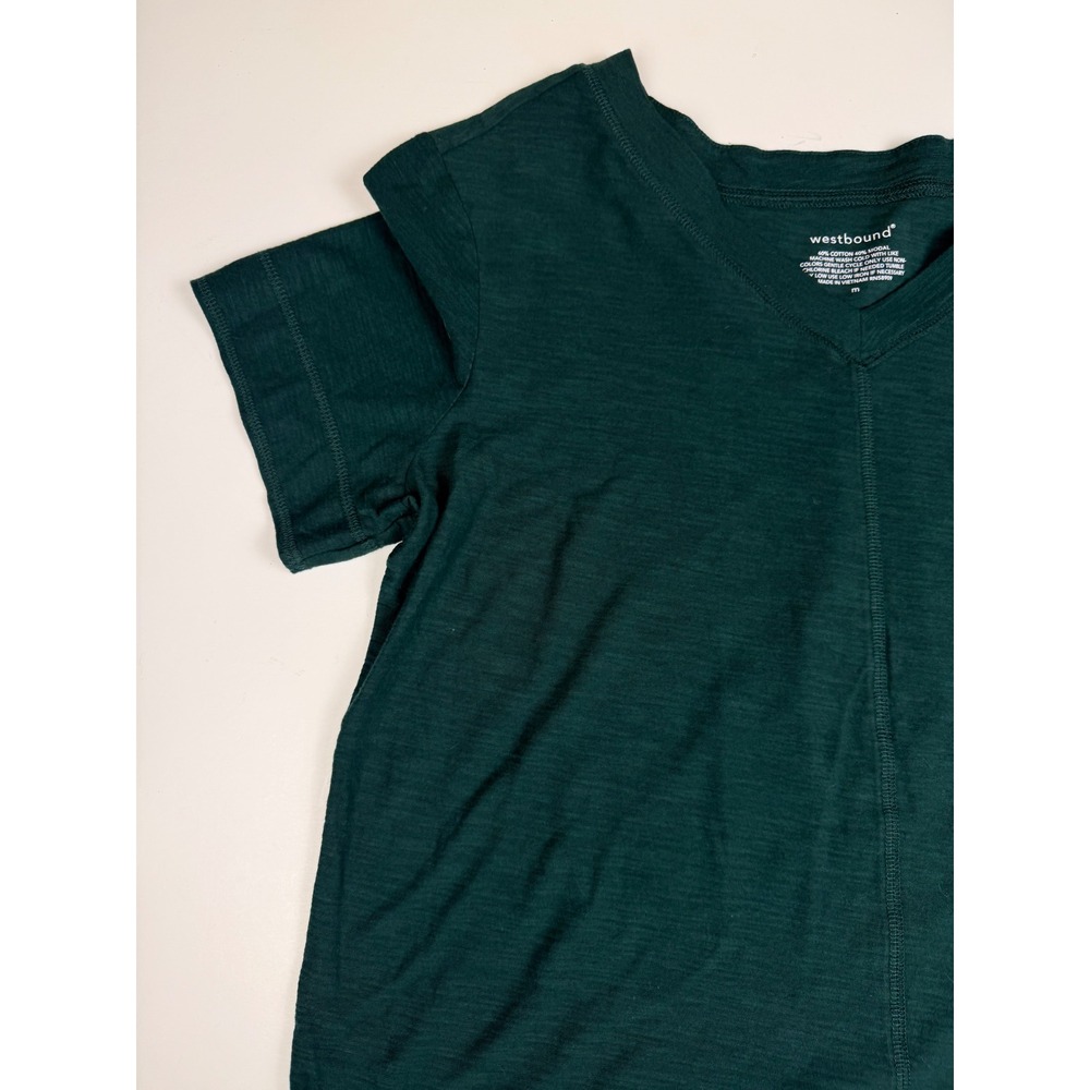 Westbound Womens V-Neck T-Shirt Lot of 2 Green Orange Cotton Modal Slub Medium - Picture 16 of 16